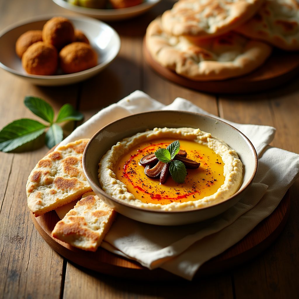 Hummus con pita — cocina mediterránea